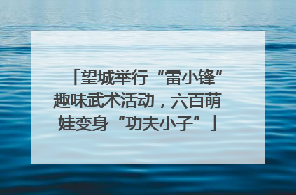 望城举行“雷小锋”趣味武术活动，六百萌娃变身“功夫小子”