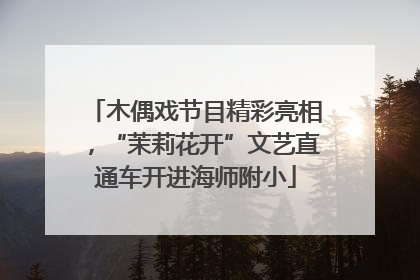 木偶戏节目精彩亮相，“茉莉花开”文艺直通车开进海师附小