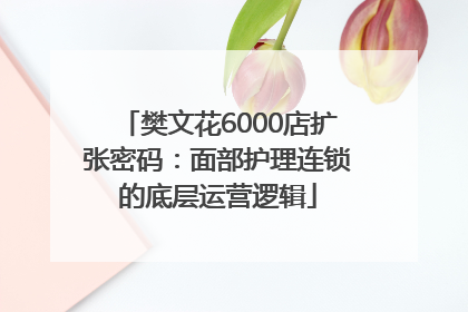 樊文花6000店扩张密码：面部护理连锁的底层运营逻辑