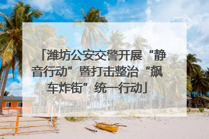 潍坊公安交警开展“静音行动”暨打击整治“飙车炸街”统一行动