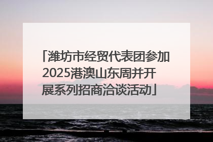 潍坊市经贸代表团参加2025港澳山东周并开展系列招商洽谈活动