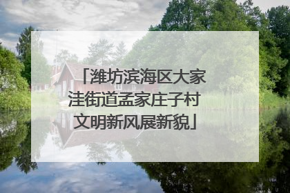 潍坊滨海区大家洼街道孟家庄子村文明新风展新貌