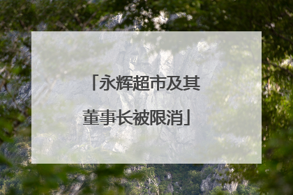 永辉超市及其董事长被限消
