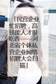 民营企业忙招聘，高技能人才很吃香——河北省个体私营企业网络招聘大会扫描
