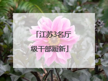 江苏3名厅级干部履新