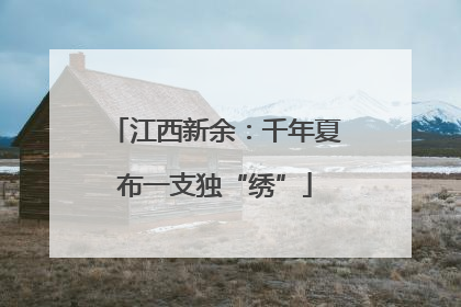 江西新余：千年夏布一支独“绣”