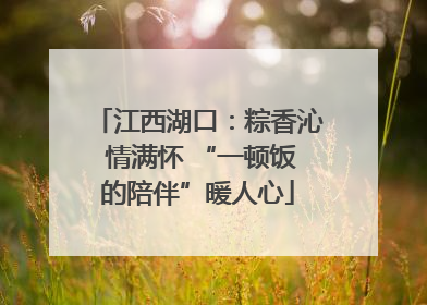 江西湖口：粽香沁 情满怀 “一顿饭的陪伴”暖人心