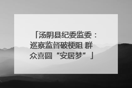 汤阴县纪委监委：巡察监督破梗阻 群众喜圆“安居梦”