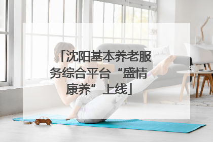 沈阳基本养老服务综合平台“盛情康养”上线