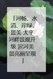 河畅、水清、岸绿、景美 太平河畔景观升级 滨河美景亮丽呈现