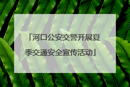 河口公安交警开展夏季交通安全宣传活动