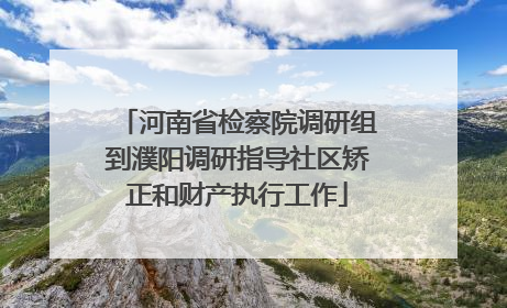 河南省检察院调研组到濮阳调研指导社区矫正和财产执行工作