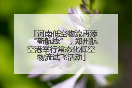 河南低空物流再添“新航线”，郑州航空港举行常态化低空物流试飞活动