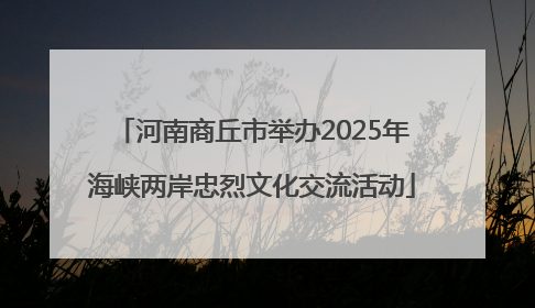 河南商丘市举办2025年海峡两岸忠烈文化交流活动