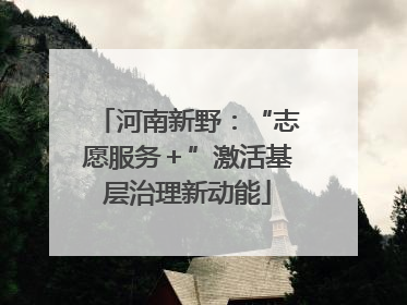 河南新野：“志愿服务＋”激活基层治理新动能