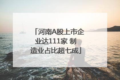 河南A股上市企业达111家 制造业占比超七成