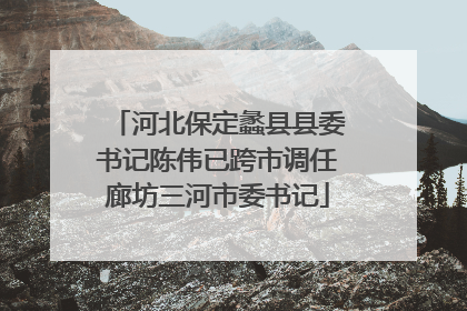 河北保定蠡县县委书记陈伟已跨市调任廊坊三河市委书记