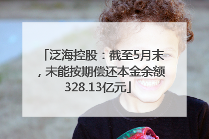 泛海控股：截至5月末，未能按期偿还本金余额328.13亿元