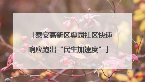 泰安高新区奥园社区快速响应跑出“民生加速度”