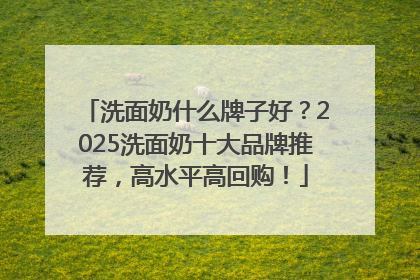 洗面奶什么牌子好？2025洗面奶十大品牌推荐，高水平高回购！