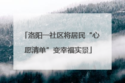 洛阳一社区将居民“心愿清单”变幸福实景