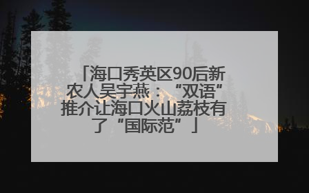 海口秀英区90后新农人吴宇燕：“双语”推介让海口火山荔枝有了“国际范”