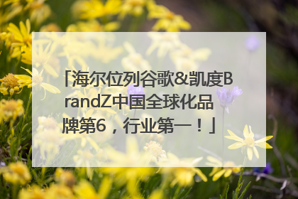 海尔位列谷歌&凯度BrandZ中国全球化品牌第6，行业第一！