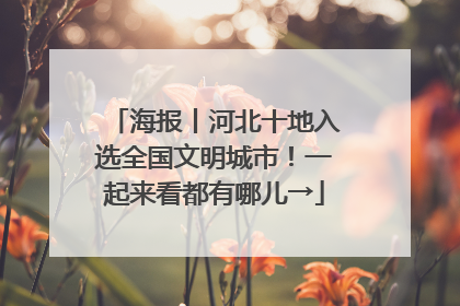 海报丨河北十地入选全国文明城市！一起来看都有哪儿→