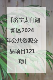 济宁太白湖新区2024年公共资源交易项目121项