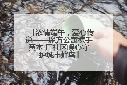 浓情端午，爱心传递——魔方公寓携手黄木 厂社区暖心守护城市蜂鸟