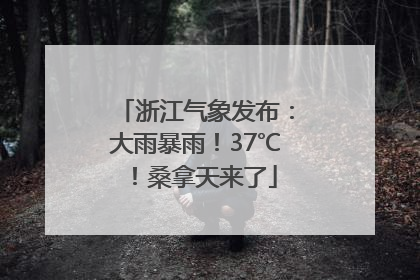 浙江气象发布：大雨暴雨！37℃！桑拿天来了