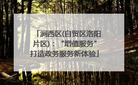 涧西区(自贸区洛阳片区)：“增值服务”打造政务服务新体验