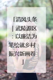 清风头条｜武陵源区：以廉洁为笔绘就乡村振兴新画卷