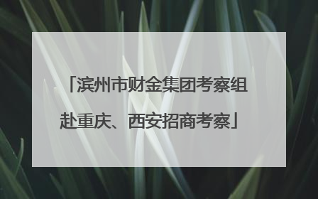 滨州市财金集团考察组赴重庆、西安招商考察