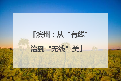 滨州：从“有线”治到“无线”美