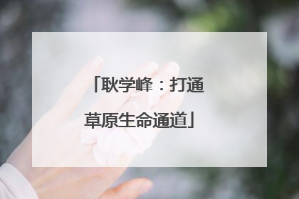 耿学峰：打通草原生命通道