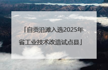 自贡沿滩入选2025年省工业技术改造试点县