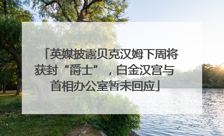 英媒披露贝克汉姆下周将获封“爵士”，白金汉宫与首相办公室暂未回应