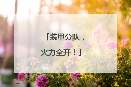装甲分队，火力全开！