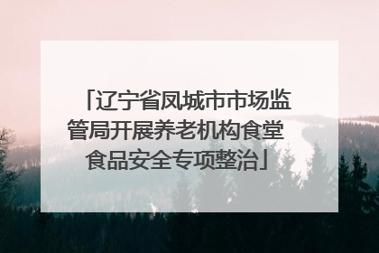 辽宁省凤城市市场监管局开展养老机构食堂食品安全专项整治