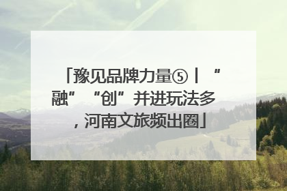 豫见品牌力量⑤丨“融”“创”并进玩法多，河南文旅频出圈