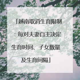 越南取消生育限制：每对夫妻自主决定生育时间、子女数量及生育间隔