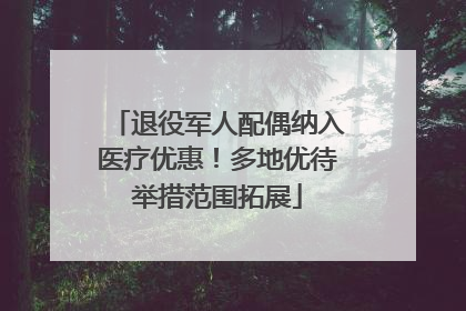 退役军人配偶纳入医疗优惠！多地优待举措范围拓展