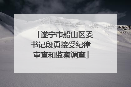 遂宁市船山区委书记段勇接受纪律审查和监察调查