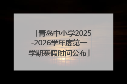 青岛中小学2025-2026学年度第一学期寒假时间公布