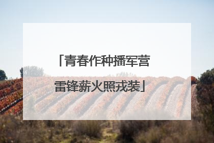 青春作种播军营 雷锋薪火照戎装