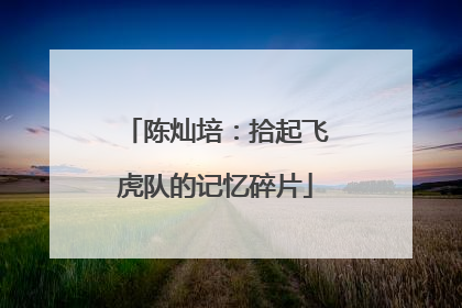 陈灿培：拾起飞虎队的记忆碎片