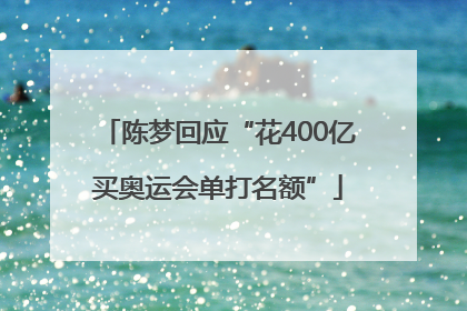 陈梦回应“花400亿买奥运会单打名额”