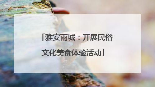 雅安雨城：开展民俗文化美食体验活动