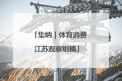 集纳｜体育消费江苏观察组稿
